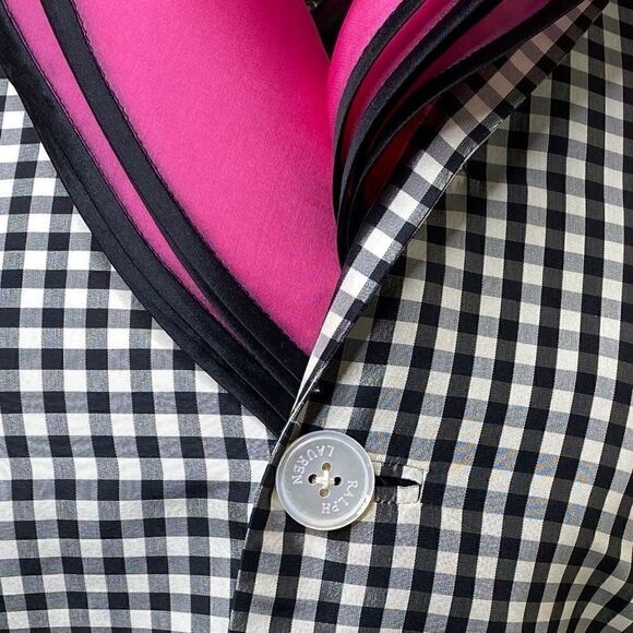 Ralph Lauren Spring Runway 2000 Black & White Gingham Silk Shantung Jacket - Picture 7 of 16